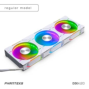 PHANTEKS D30-120 D-RGBホワイトファン3個セット　正転① PHANTEKS D30-120 D-RGBホワイトファン3個セット 正転①